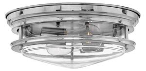 Elstead Hadrian, lampada da soffitto E27 a 2 luci, cromata trasparente, IP44