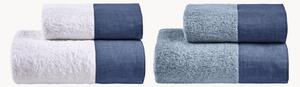 Set di 4 asciugamani in spugna di cotone Azul