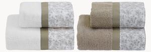 Set di 4 asciugamani in cotone Primula