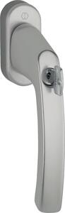 HOPPE maniglia per finestra LIÈGE con serratura, mandrino quadro 7x40 Nm 35 effetto acciaio inox
