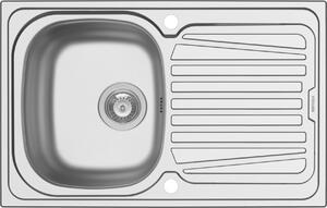 Lavello da cucina 79x50 cm, lavello da incasso Sparta, mobile base da 45 cm, scolapiatti
