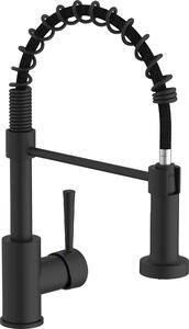 Miscelatore per lavello a leva Miscelatore per lavello con braccio flessibile Miscelatore per lavello con doccia Lenz NOVA nero 46070951