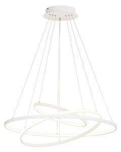 Lucande LED a sospensione Ezana, bianco, metallo, Ø 80 cm