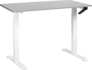 BELIANI Scrivania regolabile in altezza piano grigio con struttura in acciaio 120 x 72 cm regolazione manuale in altezza ufficio moderno