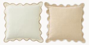 Set di 2 cuscini in cotone con bordi smerlati Whitney