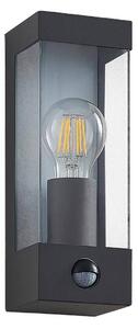 Lindby lampada da parete per esterni Tilian, sensore, altezza 25 cm, antracite