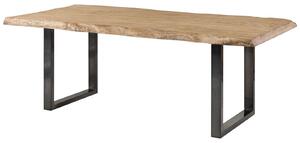 MASSIVMOEBEL24 | FREEFORM 5 tavolo da pranzo in legno di mango - verniciato beige / gambe in ferro U antracite lucido 200x100