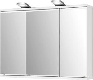 Specchio LED Lena, 80 x 64 cm, legno, bianco