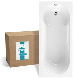 Calmwaters® Vasca da bagno rettangolare con doccia 180x80 cm, vasca da bagno in acrilico Modern Small 2 con zona doccia, vasca da bagno con doccia, vasca da bagno sagomata, dimensioni: 180 x 80 cm, vasca da bagno rettangolare bianca, 02SL3314