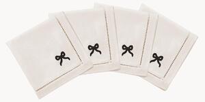 Set di 4 tovaglioli ricamati a mano Bow