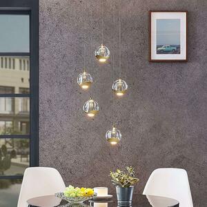 Lucande LED a sospensione Hayley, Ø 30 cm, 5 colori, oro, vetro