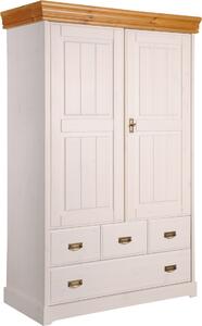 Armadio per biancheria >SZ-0132< in bianco - 120x190x55 (LxAxP)