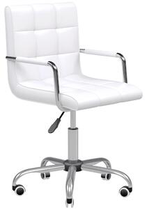 Sedia da ufficio HOMCOM, girevole, sgabello per estetista, sgabello con ruote, sgabello da lavoro, colore bianco
