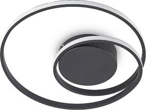 Lindby LED plafoniera Youna, nero, alluminio, 39 cm, dimmerabile