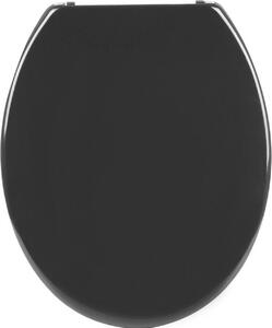 Sedile WC WOLTU con chiusura ammortizzata, in resina termoplastica, antibatterico, ovale, nero