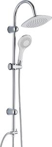Set doccia SCHÜTTE TENERIFFA, doccia a pioggia senza rubinetto, sistema doccia con soffione e doccetta con 5 funzioni, cromo/bianco