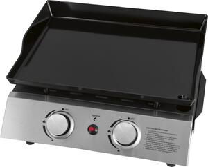 Griglia da tavolo Justus BBQ-Plancha a gas "Grilleau 2" argento, 2 bruciatori