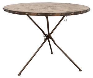 MASSIVMOEBEL24 | tavolo da pranzo in legno di Mango 100x100x80 marrone laccato HEAVY INDUSTRY #256