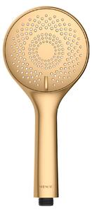 Soffione WENKO Watersaving Gold opaco, doccetta universale, Ø 11 cm, 3 modalità di getto