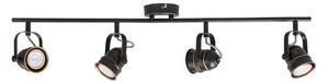 Faretto da soffitto Lindby Leonor, 4 luci, nero, metallo, 78 cm