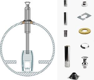 Set di camini HUUM per stufe a legna per sauna Set di camini per sauna a botte