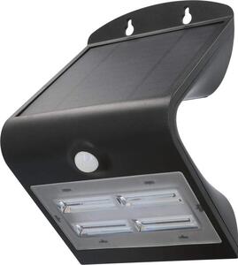 Lampada da parete solare a LED UNITEC con sensore di movimento a 120° | 3,2 Watt | 400 lumen | 4000 K | Lampada solare da esterno | Protezione dagli spruzzi d'acqua IP65 | Nero | Classe energetica A++