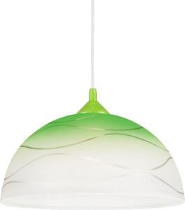 ADANIA lampada a sospensione in vetro vintage bianco verde Ø30cm rotonda E27 basso abbagliante lampada a sospensione cucina