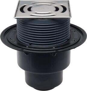 Hutterer & Lechner HL3100Pr Scarico a pavimento DN50/75/110 verticale, GV Primus, griglia KlickKlack 138x138 mm, 1 pz
