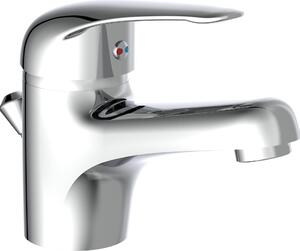 Rubinetto a bassa pressione SCHÜTTE MAGNA, miscelatore per lavabo con tirante, rubinetto per bagno cromato