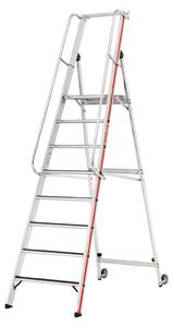 Scala a piattaforma Hymer R13 con rotelle basculanti e corrimano lungo, 8 gradini