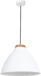 Lampada a sospensione vintage "Skal" in metallo bianco e legno lampada a sospensione soggiorno sala da pranzo tavolo da pranzo