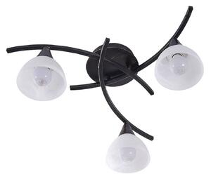 Lindby Della, lampada da soffitto, nero-oro, Ø 58 cm, 3 attacchi, E14