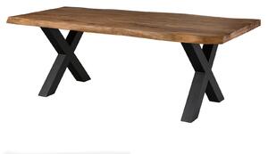 MASSIVMOEBEL24 | FREEFORM 5 tavolo da pranzo in legno di sheesham - verniciato natur / gambe in ferro X antracite matt 260x100