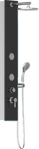Pannello doccia SCHÜTTE GLASS antracite, colonna doccia 2 in 1 con grande doccia a pioggia e doccetta, set doccia con rubinetto
