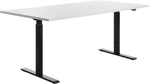 Topstar E-Table scrivania regolabile in altezza bianca rettangolare con gambe a T nere 180,0 x 80,0 cm