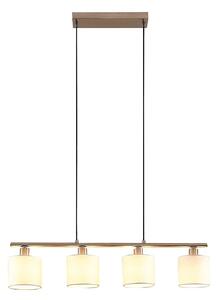 Lindby lampada a sospensione Stannis, 75 cm, bianco, 4 luci, tessuto