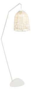 Lampada da terra da esterno bianca con LED ricaricabile IP54 inclusa e telecomando - Santorini