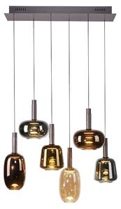 Lampadario LED IRIDES multicolore 9W, bianco caldo, 650 lm, vetro, dimensioni: 200x42x90 cm, IP20, Paul Neuhaus