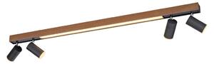 Lampada da soffitto a LED Pure-Lines 25W Da 3000 a 5000K 1280 lm finitura legno nero dimensioni: 15,5 x 120 x 19 cm IP20 Paul Neuhaus