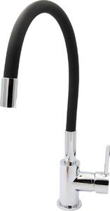 Rubinetto da cucina monocomando orientabile a 360°, nero, miscelatore monocomando