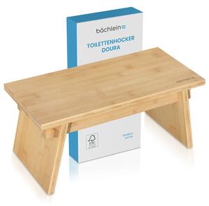 Sgabello da bagno Bächlein Doura - Sgabello da toilette ergonomico in legno di bambù , capacità di carico di 150 kg, sostenibile e stabile
