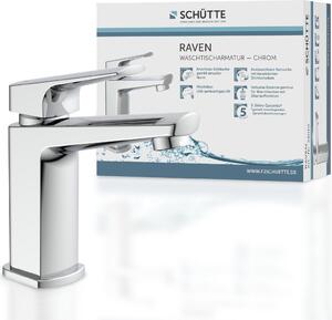 Miscelatore per lavabo SCHÜTTE RAVEN, miscelatore per bagno con bocca estraibile, cromo
