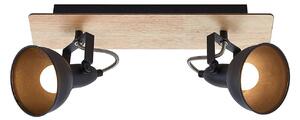 Lampada da soffitto Lindby Aylis, 2 luci, 40 cm, nero, legno, E14