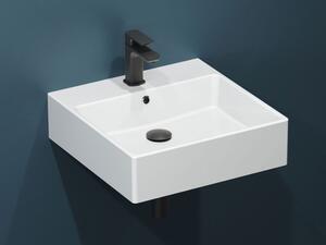 Aqua Bagno Solo Design Lavabo da parete in ceramica 50x50 cm bianco