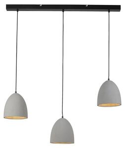PAUL NEUHAUS lampada a sospensione 3xE27, paralumi in cemento, design industriale, IP20