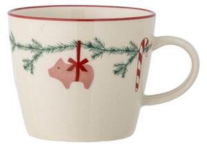 Tazza bianca con motivo natalizio in gres 300 ml Yule - Bloomingville