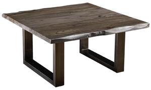 MASSIVMOEBEL24 | FREEFORM #0317 Tavolino da salotto in legno di sheesham - laccato / smoked oak 90x90x45