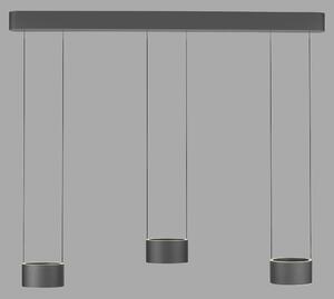 PAUL NEUHAUS Lampada a sospensione a LED PURE Clipse, grigia, telecomando, sistema Comfortlift, funzione memoria, 2200–5000 K