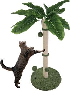 Albero tiragraffi palma 85 cm di altezza con colonna in spugna e sisal per affilare gli artigli, giocare e arrampicarsi