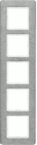 Cornice Berker a 5 moduli verticale, Q.7, acciaio inossidabile spazzolato, acciaio inossidabile, acciaio inossidabile, senza viti, Berker, Q.7, IP20